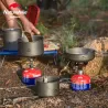 NATUREHIKE Lekki i wytrzymały zestaw naczyń kuchennych z tytanu do plecaków